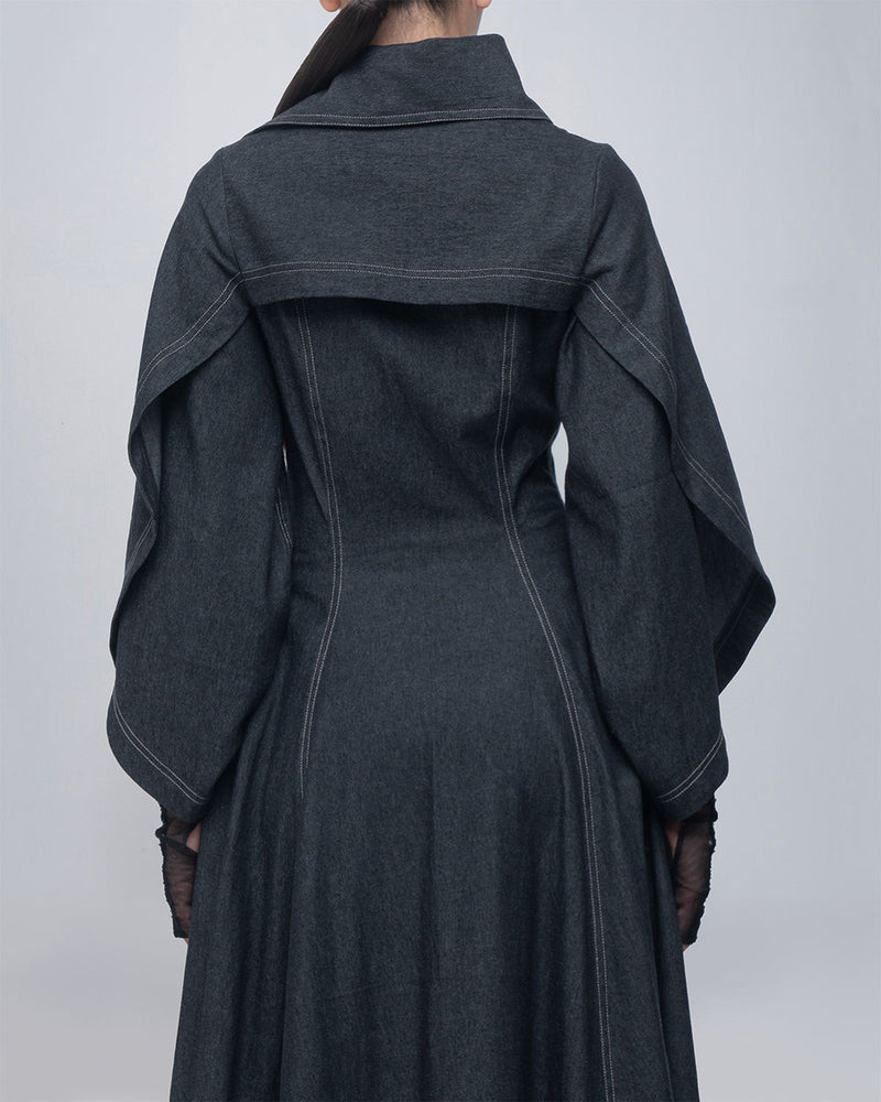 Cen Dress cotton by Leh Studios in grey for women Worldwide