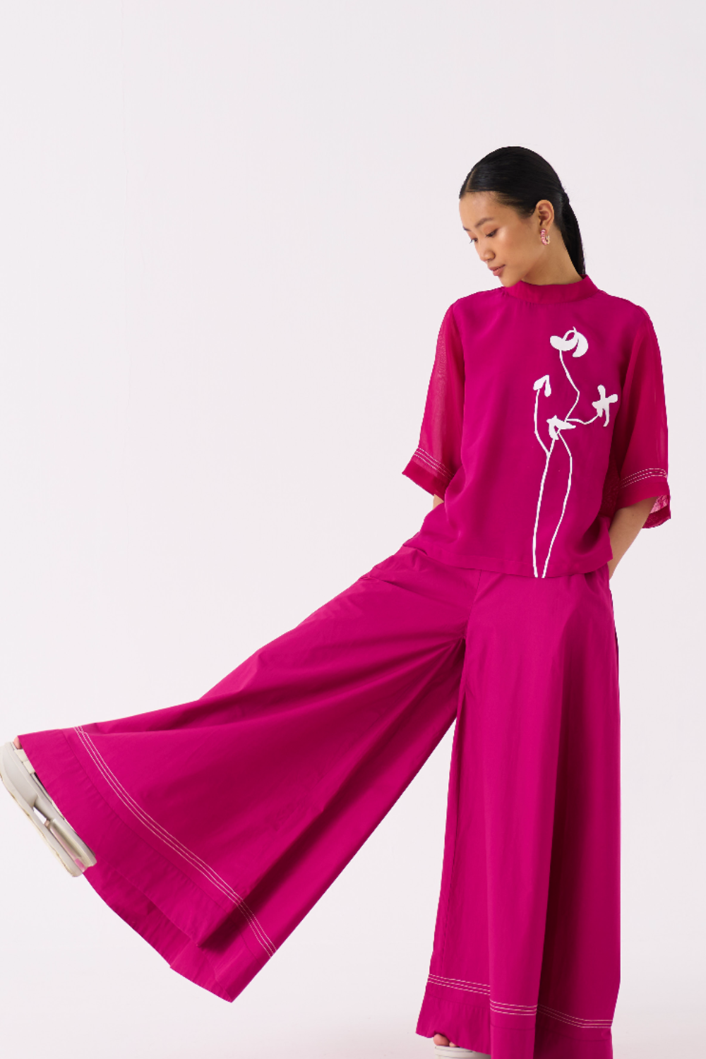 POPPY TOP CO-ORD
(SET OF 2)-FUSCHIA