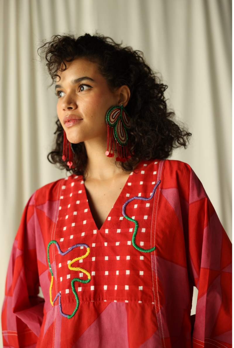 ANDRETTA EMBROIDERED SHIFT DRESS by JodiLife in pink for women Worldwide
