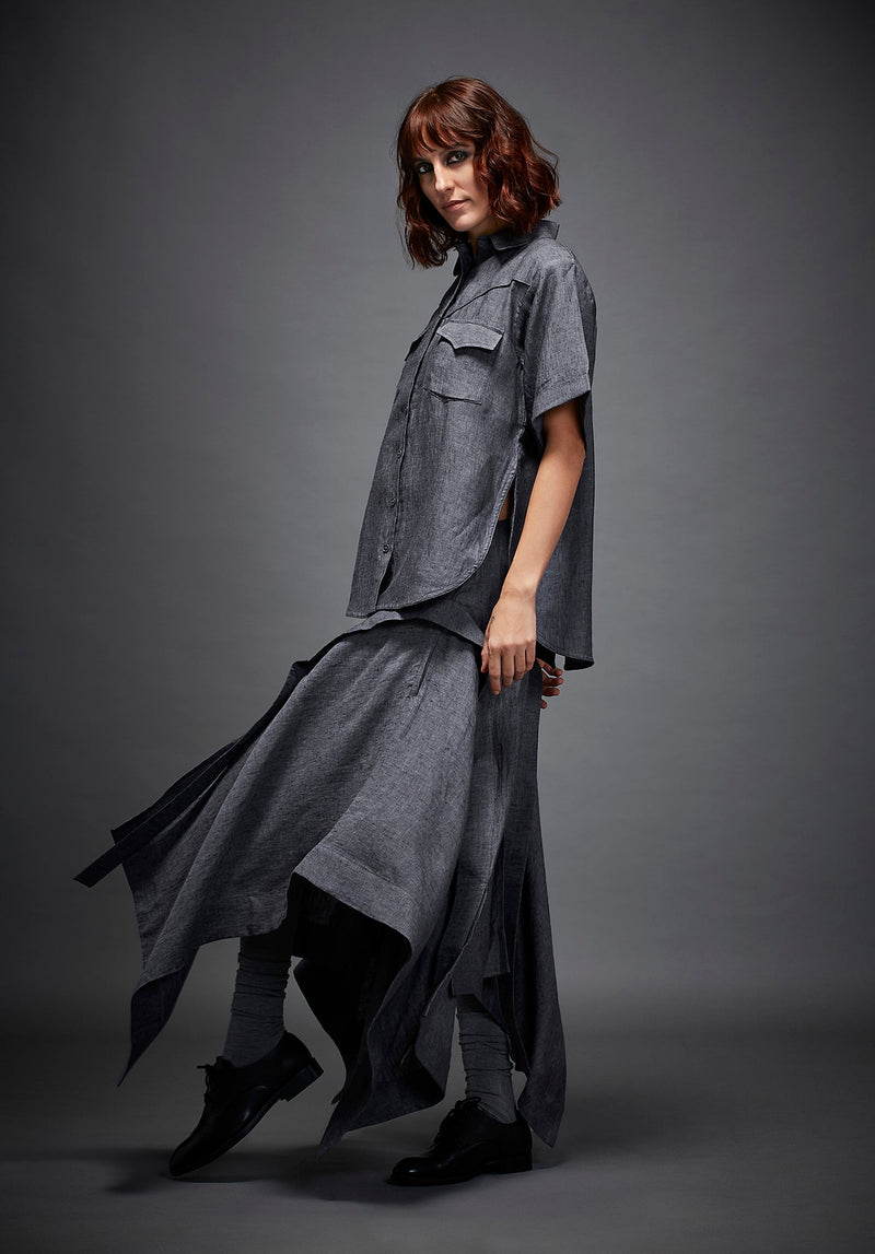 NADIA SHIRT by Chola in grey color for women Worldwide