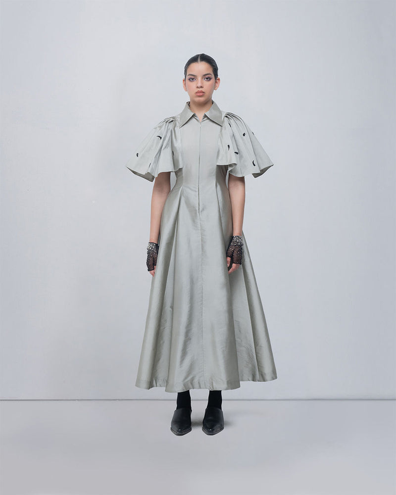 Par Dress viscose by Leh Studios in silver for women Worldwide
