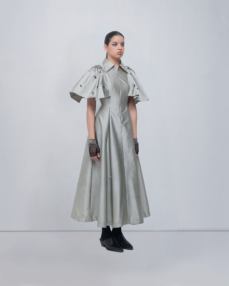Par Dress viscose by Leh Studios in silver for women Worldwide