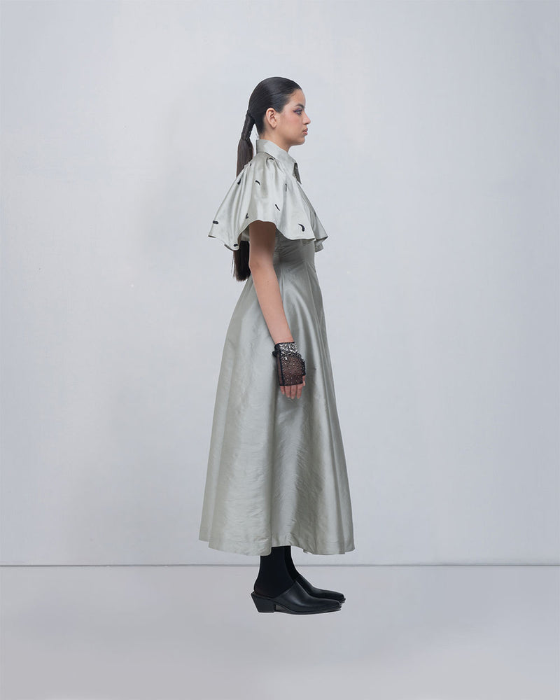 Par Dress viscose by Leh Studios in silver for women Worldwide