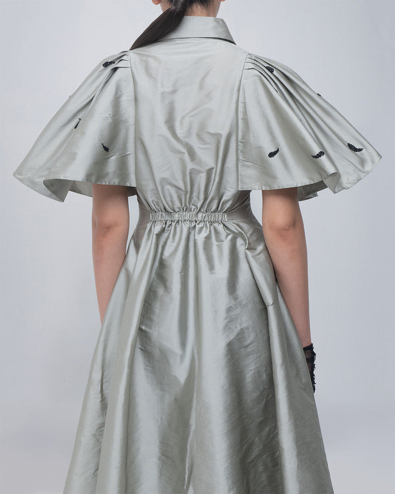 Par Dress viscose by Leh Studios in silver for women Worldwide