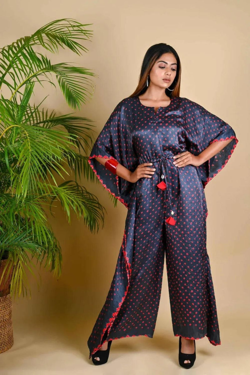 JUMPSUIT-GREY silk by Dyelogue in grey color for women Worldwide