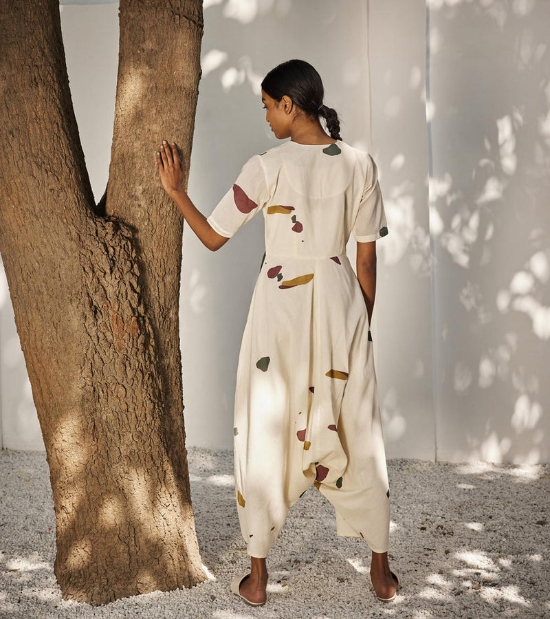 Time lapse jumpsuit Jumpsuits by Khara Kapas in ecru for women Worldwide