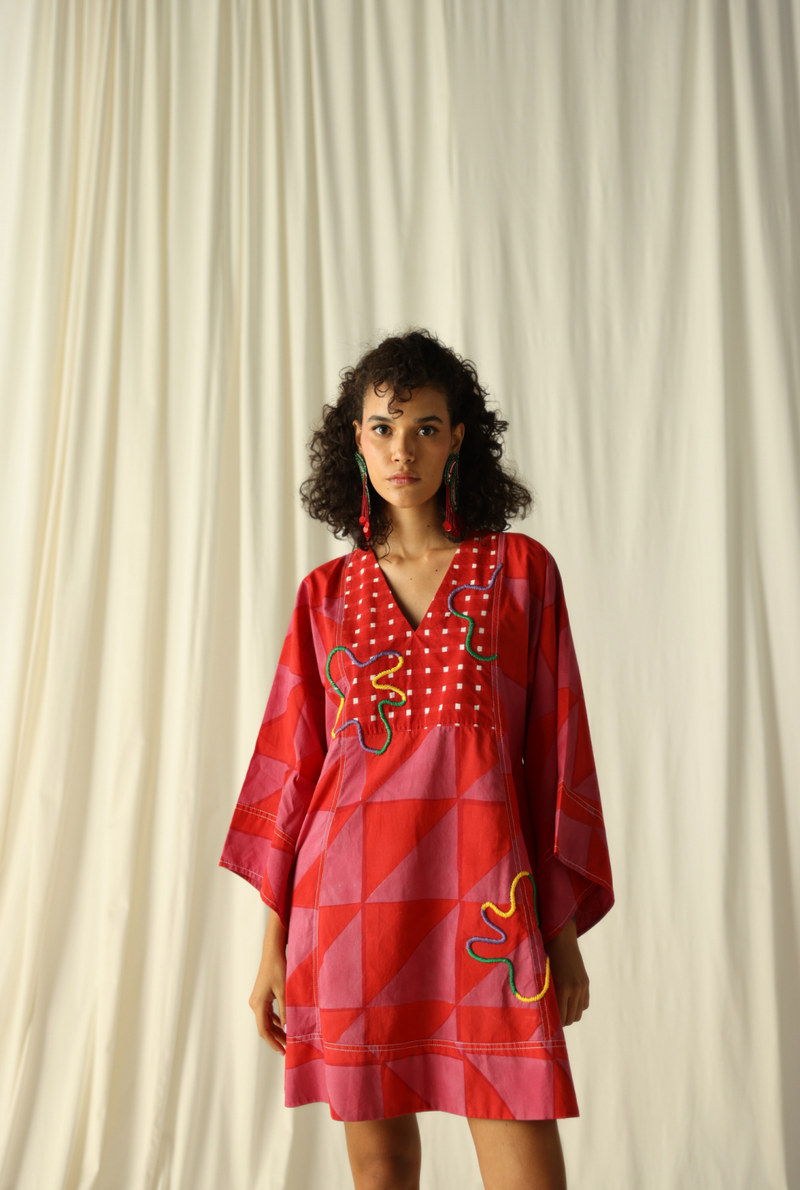 ANDRETTA EMBROIDERED SHIFT DRESS by JodiLife in pink for women Worldwide