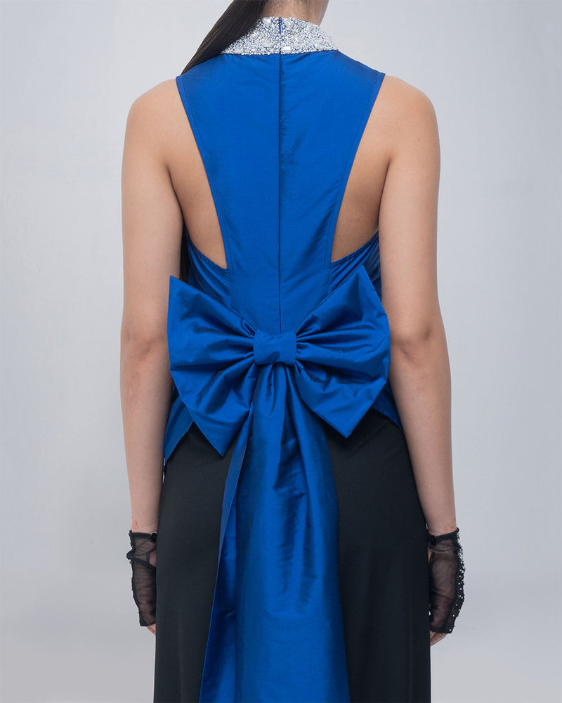 Ondine Top viscose top/shirt by Leh Studios in blue for women Worldwide