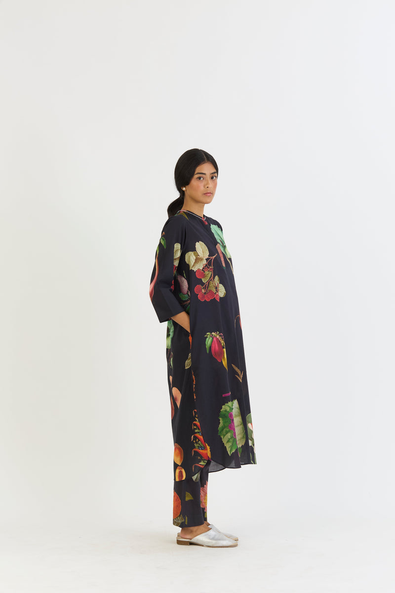 PLUM LONG KURTA SET cotton by Yam for women Worldwide