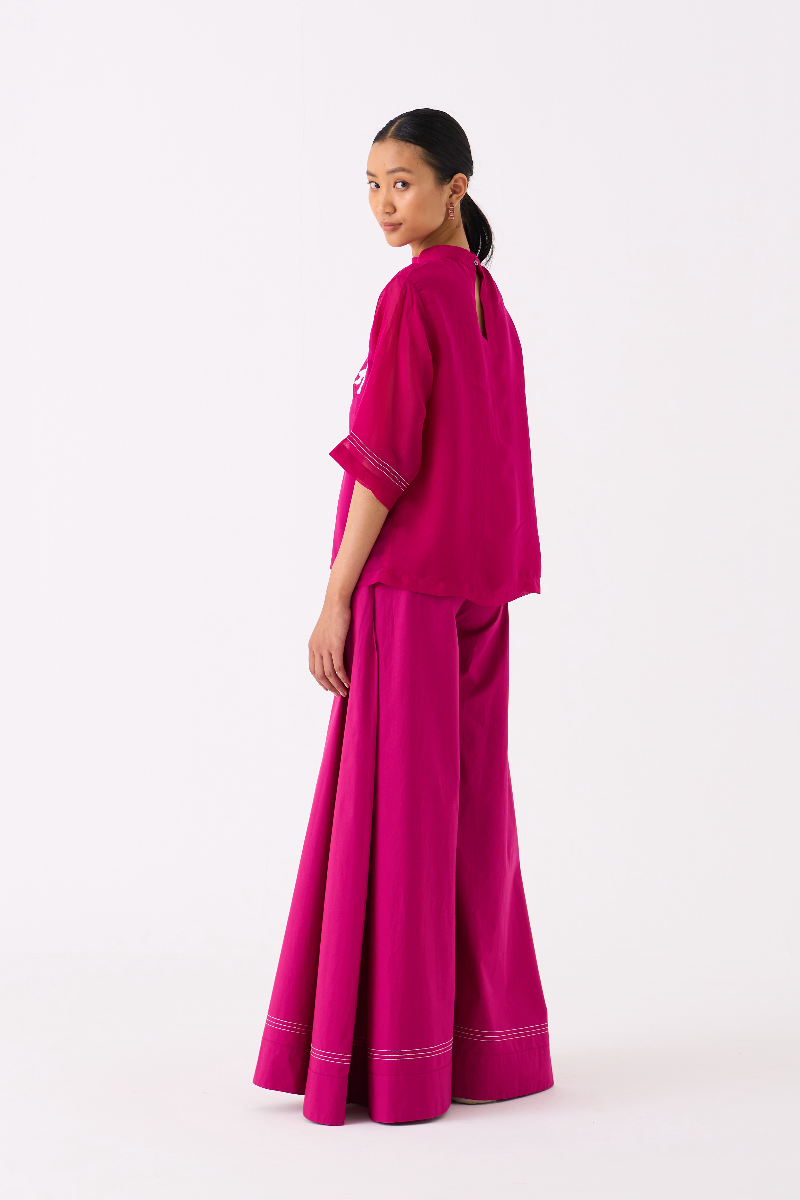 POPPY TOP-FUSCHIA organza by THREE for women Worldwide