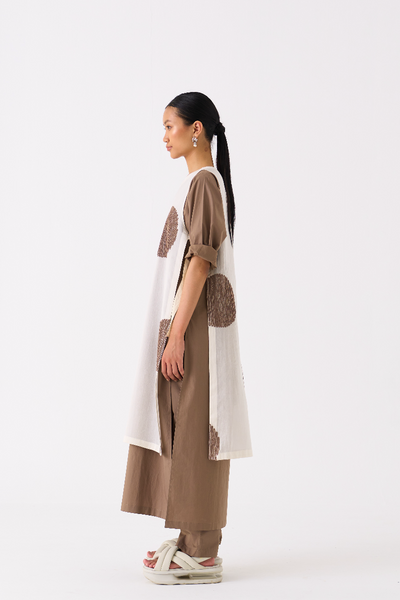 SIDE TIE OVERLAY TUNIC-OVERLAY : IVORY
TUNIC : CEDAR