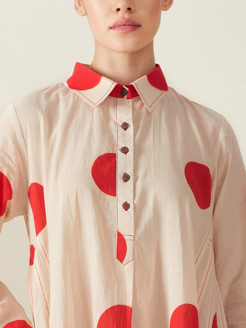 Polka Dress cotton Artisan made - Block Printed by Aavidi for women Worldwide