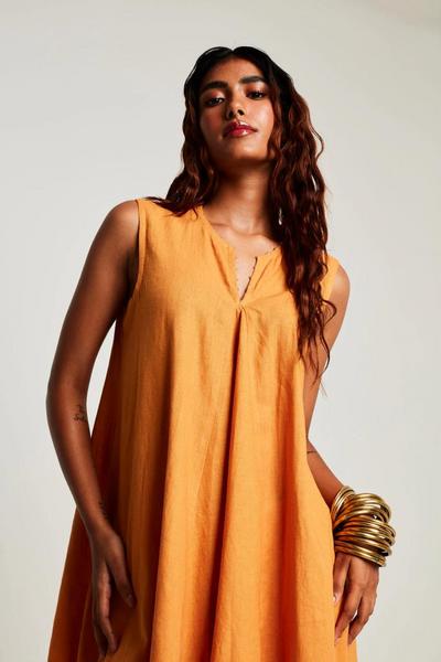 Mango Co-Linen Sleeveless Flared Kurta