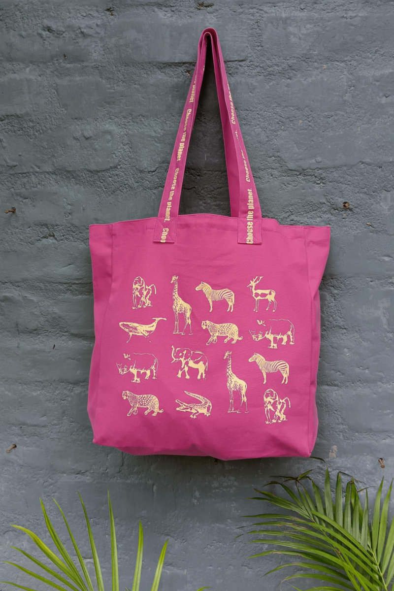 Bag For Life - Pink Animal Print by The Burlap People for women Worldwide