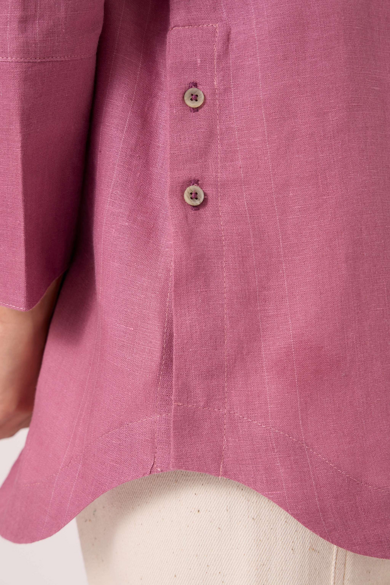 Macondo Lilac Linen Top by The Summer House in mauve color for women Worldwide
