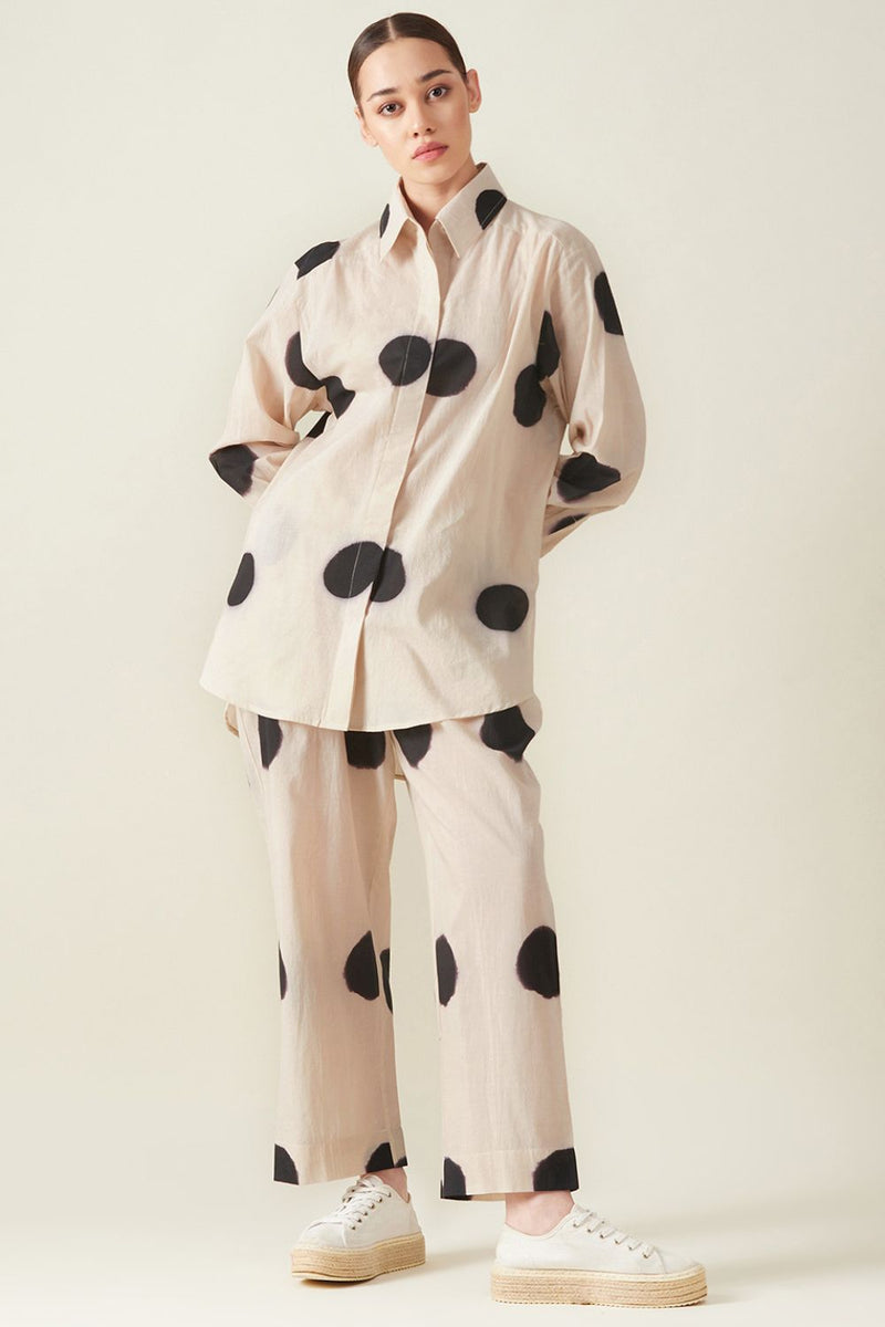 Dots shirt style set cotton Artisan made - Block Printed by Aavidi for women Worldwide