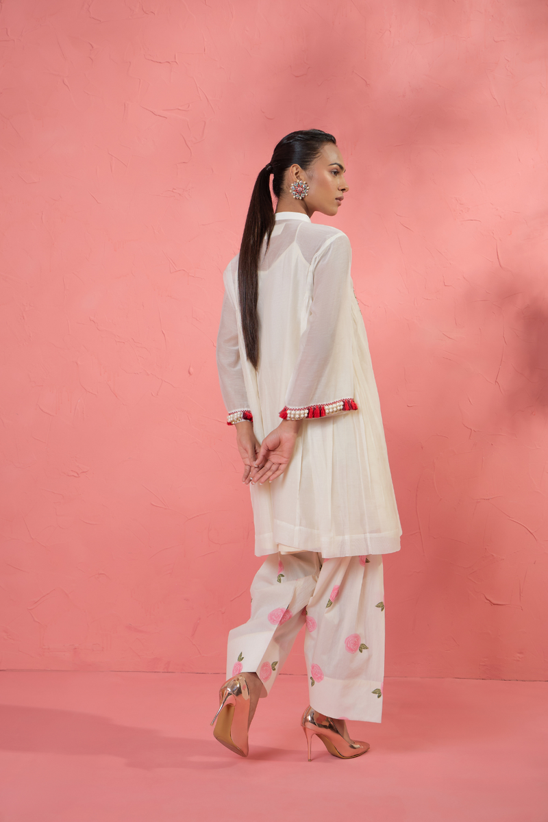 Rose Blush Set cotton cambric light kurta set by AAVIDI in multicolor for women Worldwide