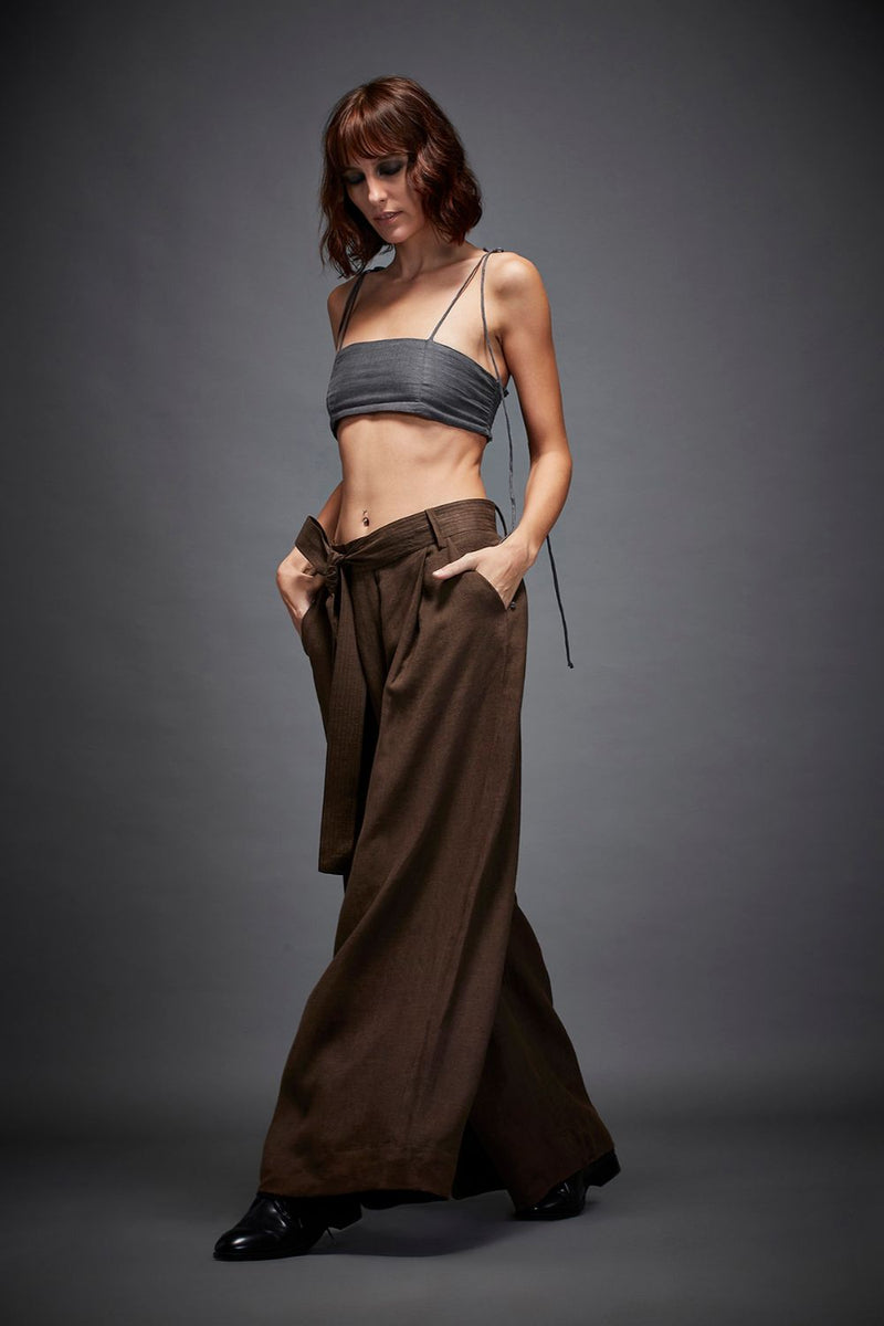 BREE TROUSERS IN BROWN by Chola in brown color for women Worldwide
