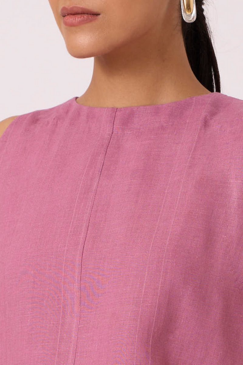 Eyre Lilac Linen Top by The Summer House in mauve color for women Worldwide