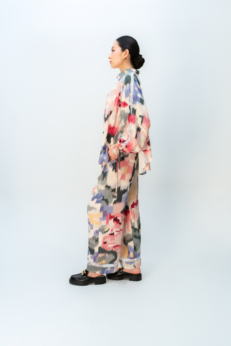 DAWN BLUSH CO-ORD SET crepe co-ord set by Ode to Odd in multi for women Worldwide