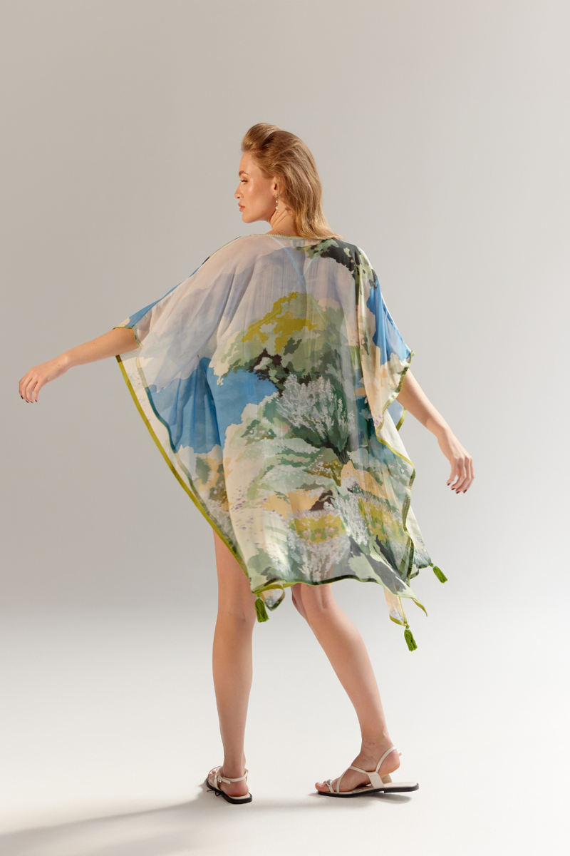 June Coverup (long) - Forest georgette by NOIB for women Worldwide