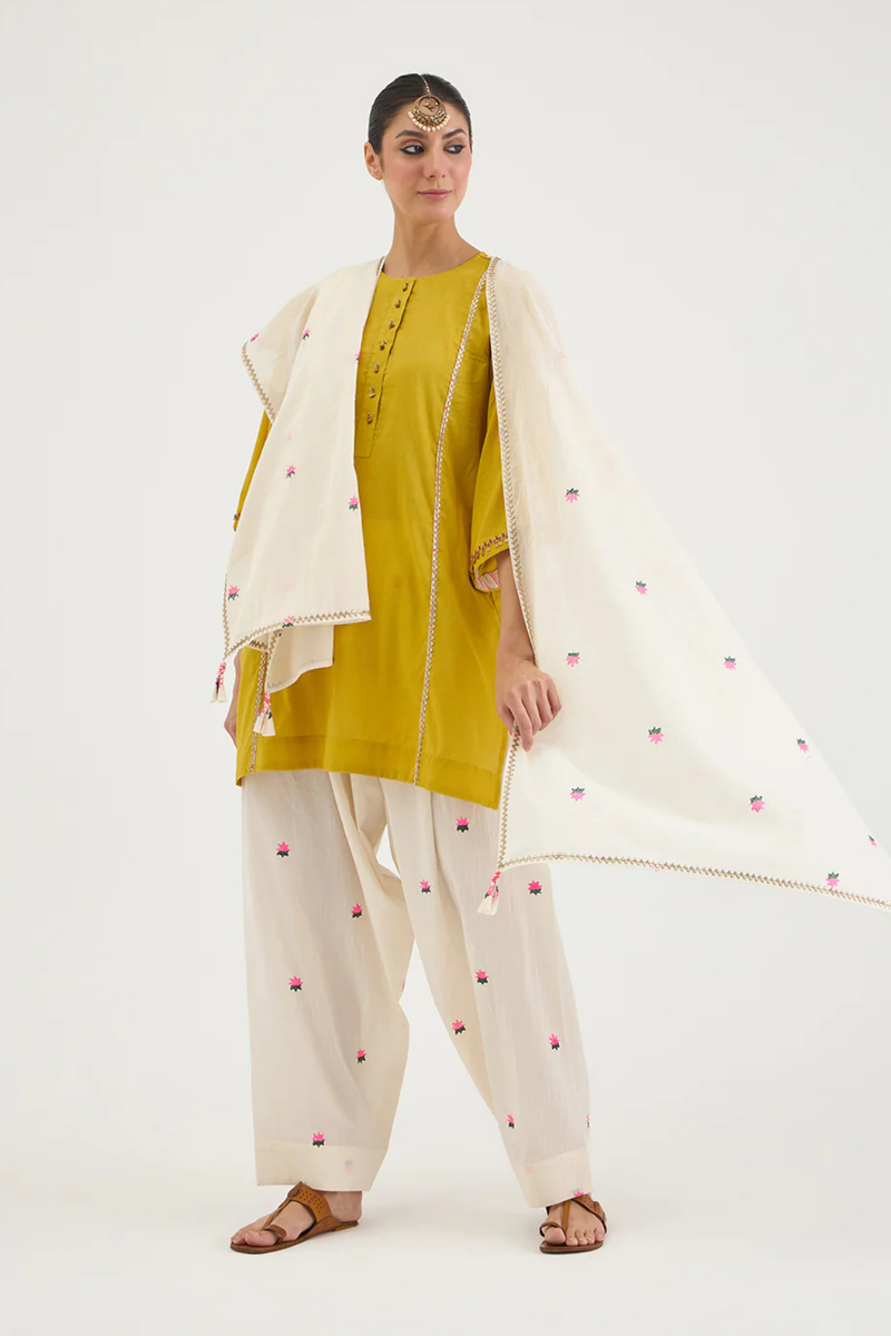 LOTUS DUPATTA cotton by AAVIDI for women Worldwide