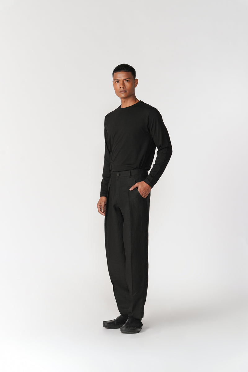 Knife Pleat Barrel Pants pant/trouser by Turn Black in black for men Worldwide