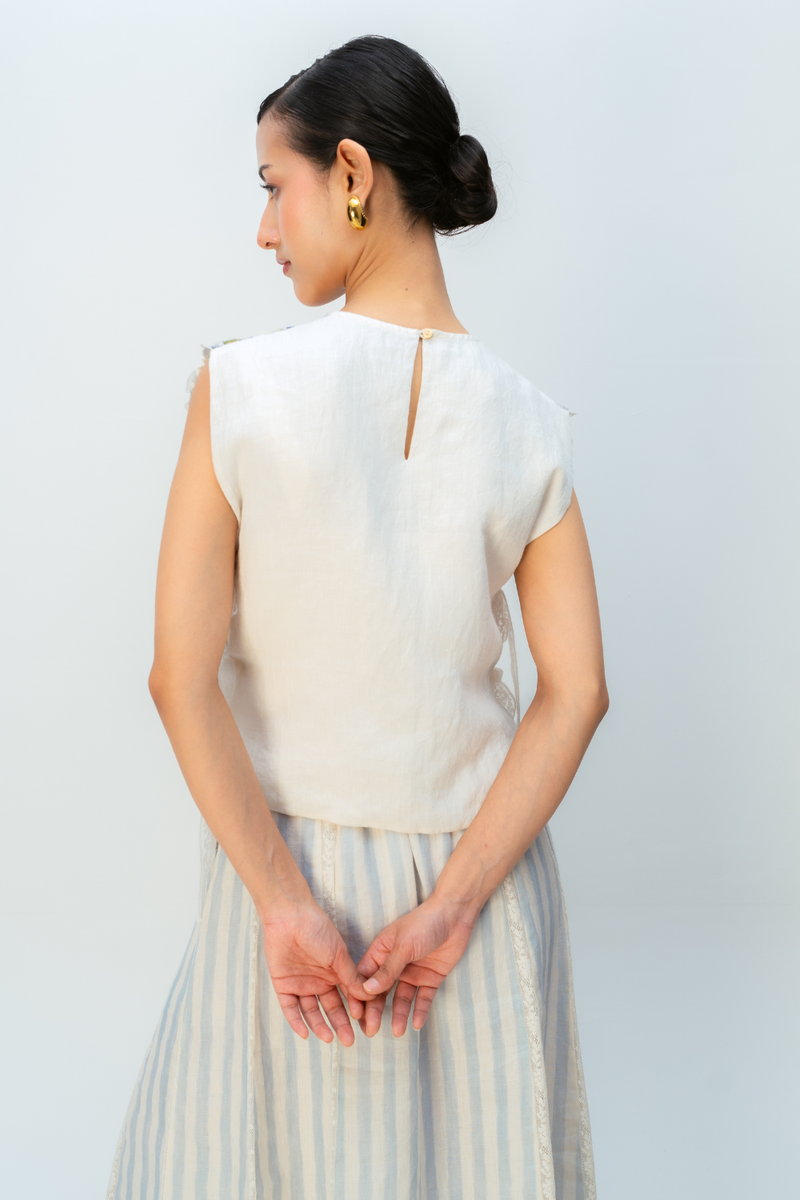 MORNING DEW BIB linen jacket/overlay by Ode to Odd in multi for women Worldwide