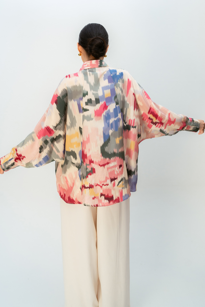 PEACH HAZE SHIRT silk top/shirt by Ode to Odd in multi for women Worldwide