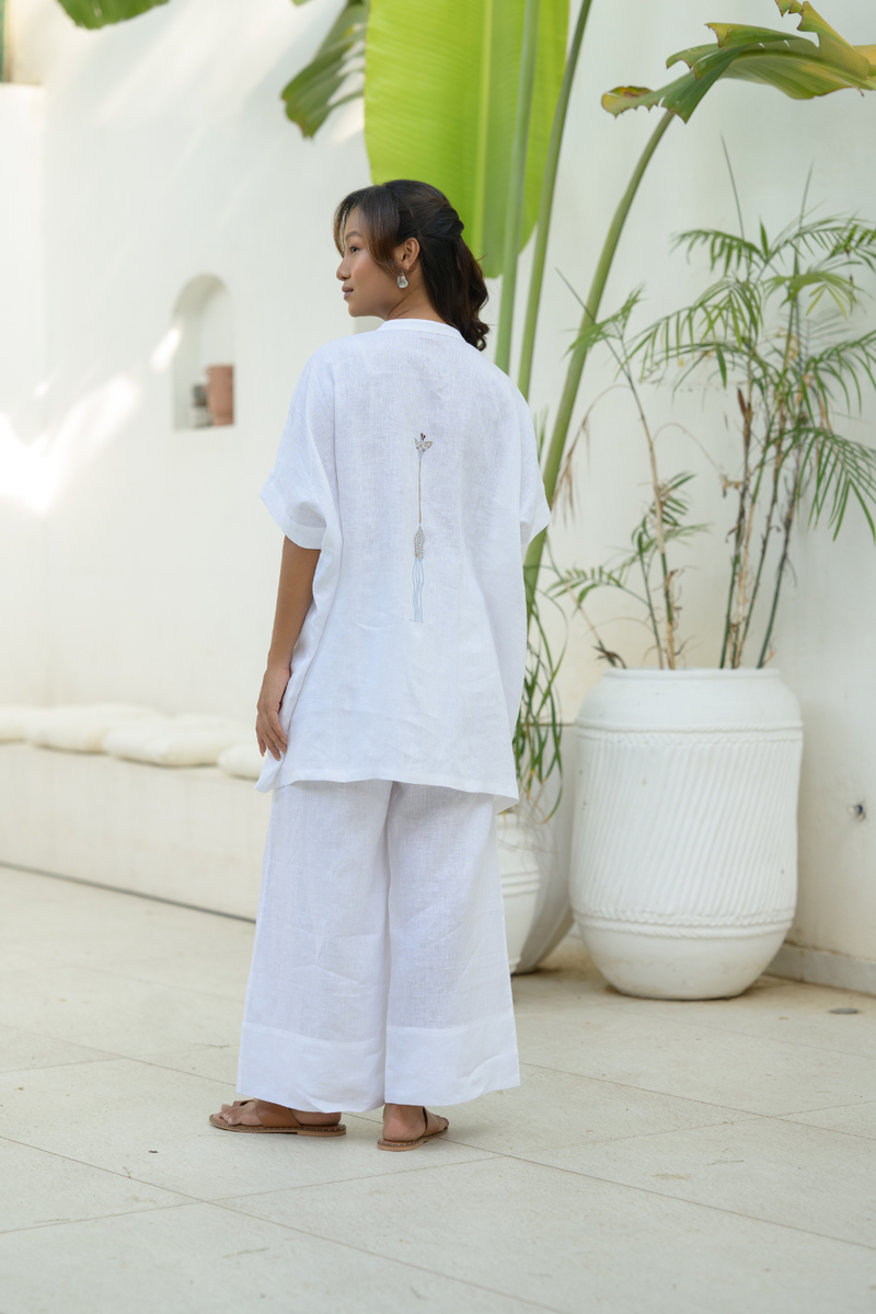 Zanzibar Line Top linen top/shirt by Zanzibar Living in ivory for women Worldwide