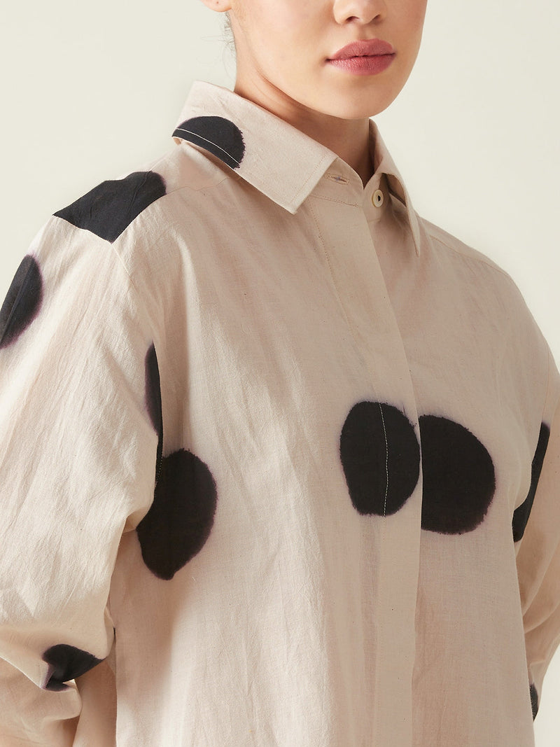 Dots shirt style set cotton Artisan made - Block Printed by Aavidi for women Worldwide