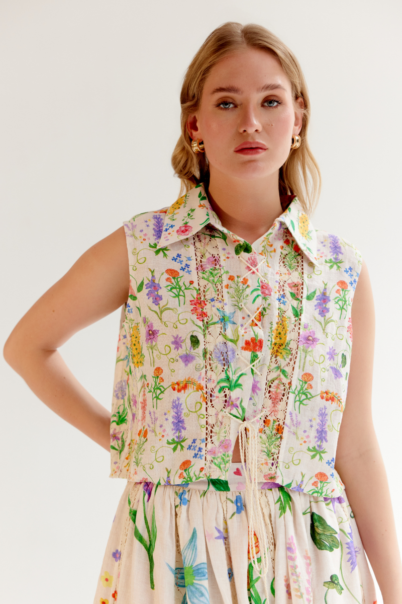 Freya Shirt - Flora linen by NOIB for women Worldwide