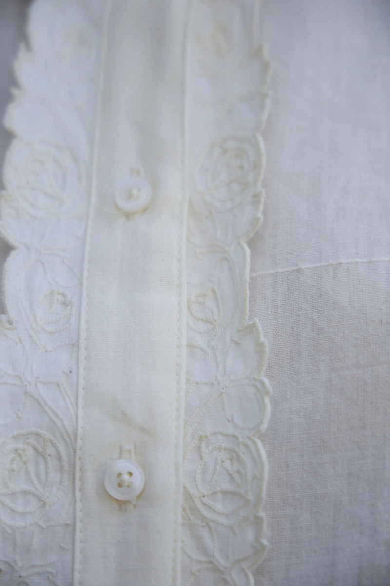 Ryuk Handwoven Embroidered Shirt cotton by The Summer House in white color for women Worldwide