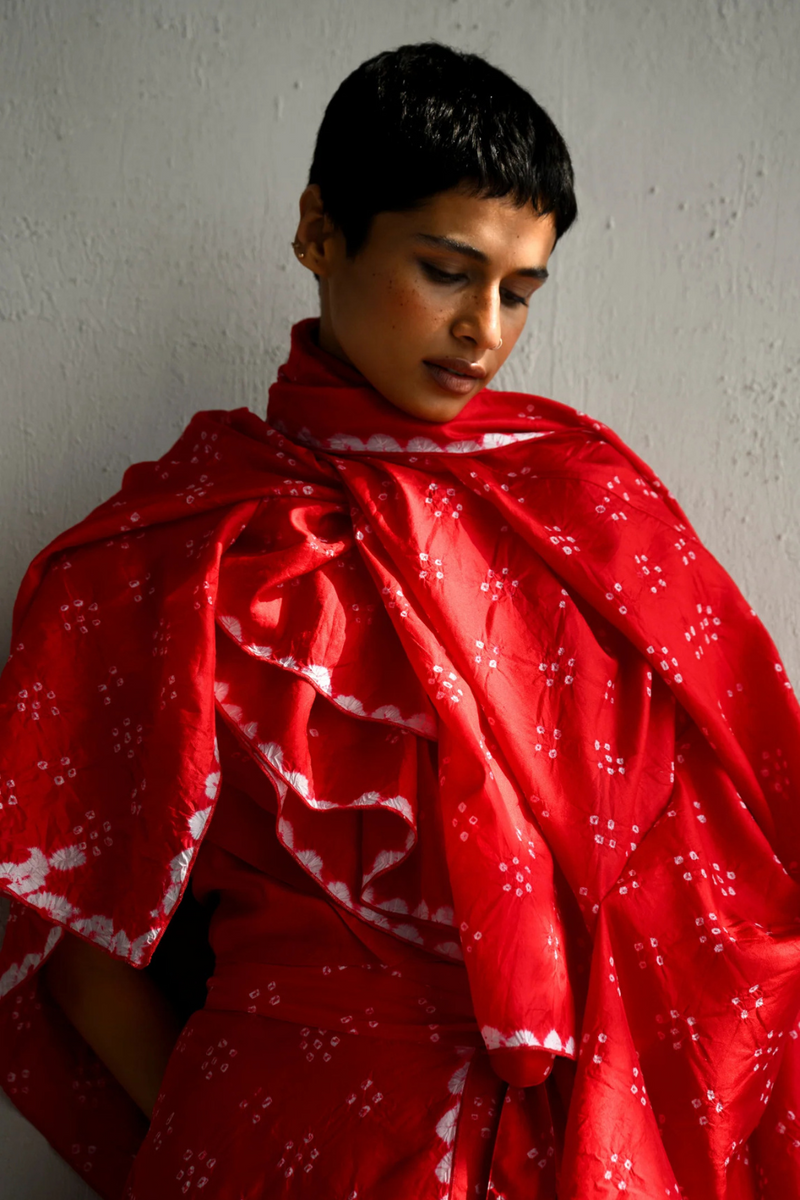 SERENA BANDHANI SKIRT & JACKET silk by Ituvana for women Worldwide