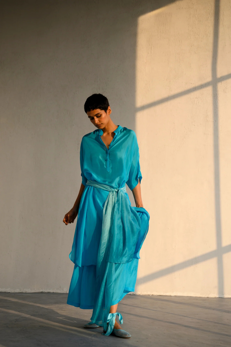 VIRYA SILK KURTA SET silk by Ituvana for women Worldwide