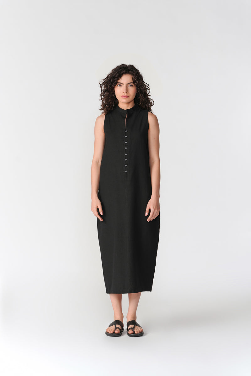 Sleeveless Cocoon Dress dress by Turn Black in black for women Worldwide