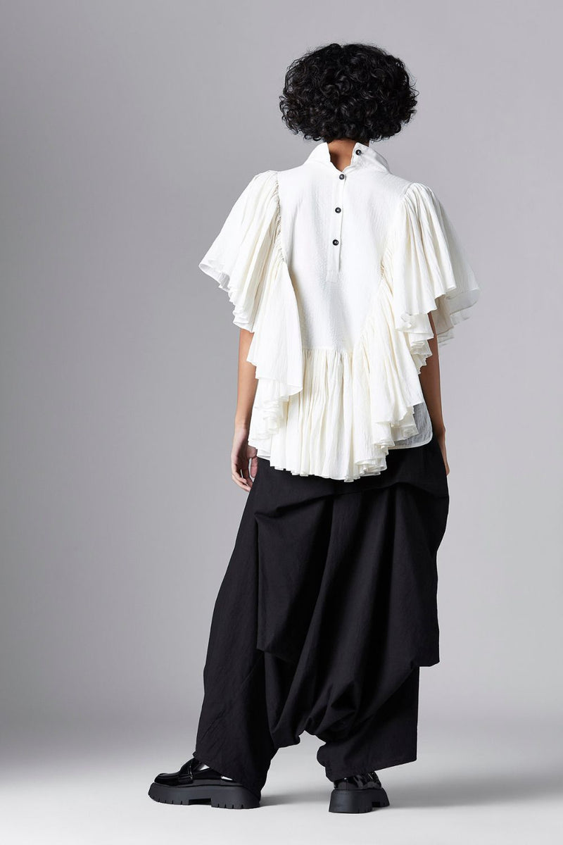 CRESCENT SHIRT cotton Tops and Shirts by Chola in white color for women Worldwide