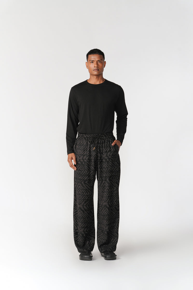 Jacquard Lounge Pants pant/trouser by Turn Black in black for men Worldwide