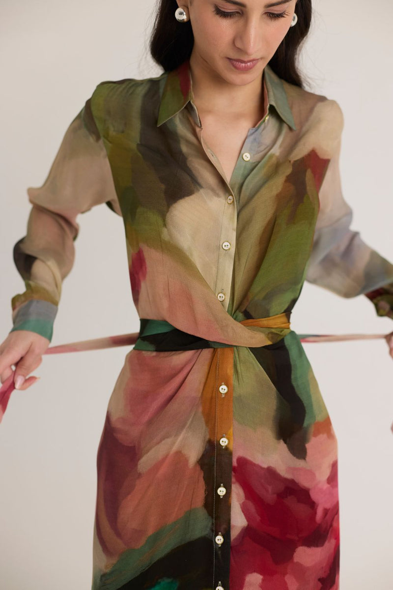 TILLY WRAP KURTA SET mul by Yam in multi color for women Worldwide