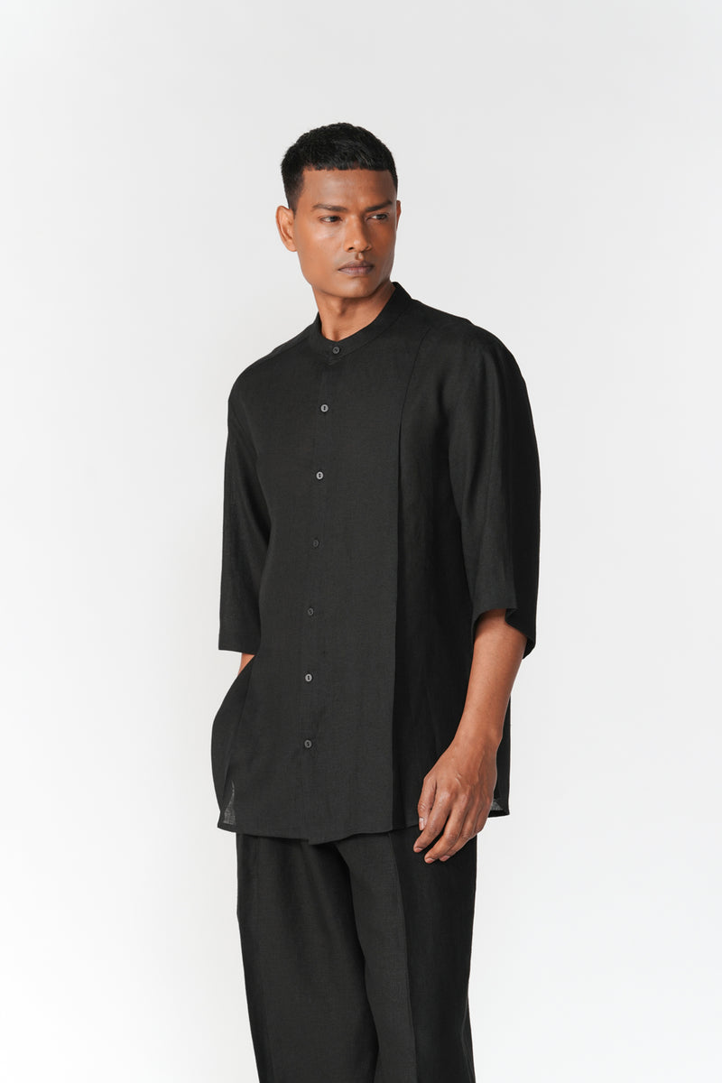 Double Pleat Shirt top/shirt by Turn Black in black for men Worldwide
