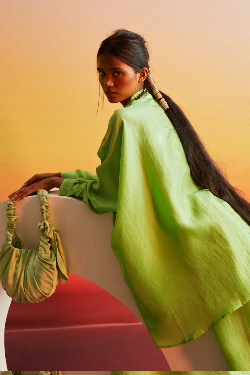 Ila Dhoti Set silk by Ituvana for women Worldwide