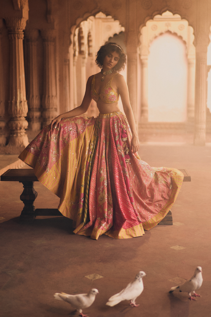 PH-2463 
Lehenga 
Blouse 
Dupatta Set by Paulmi & Harsh for women Worldwide