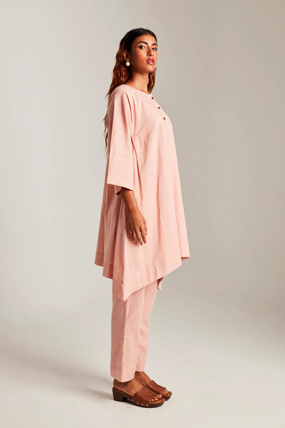 Rose Co-Linen High Low Kurta