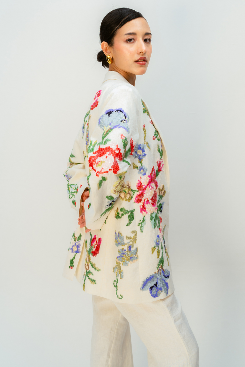 CORAL HAZE JACKET linen jacket/overlay by Ode to Odd in off white for women Worldwide
