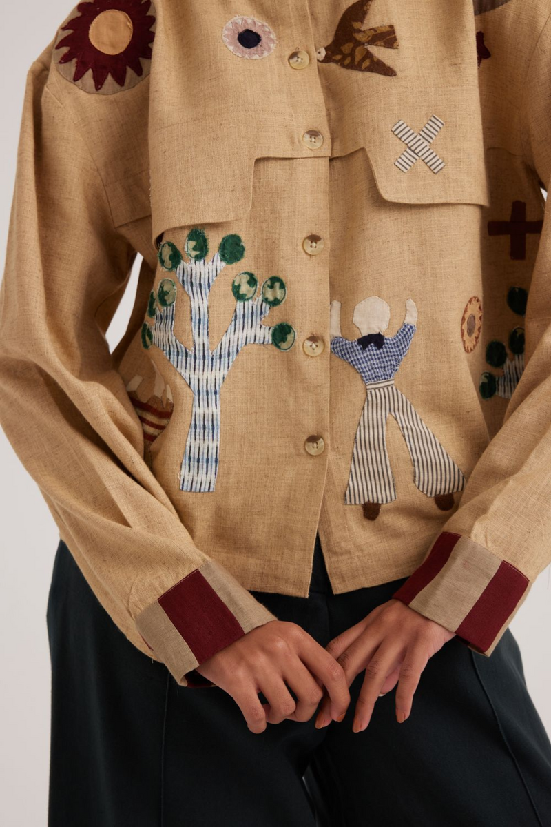Bert Shirt-Folk Applique by CORD for women Worldwide