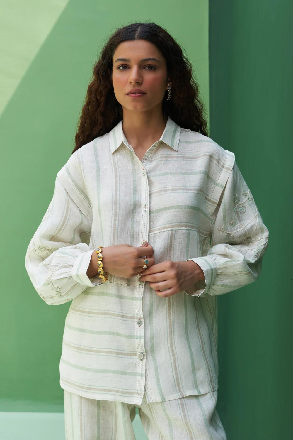 Akra Striped Linen Co-ord Set
- Mint