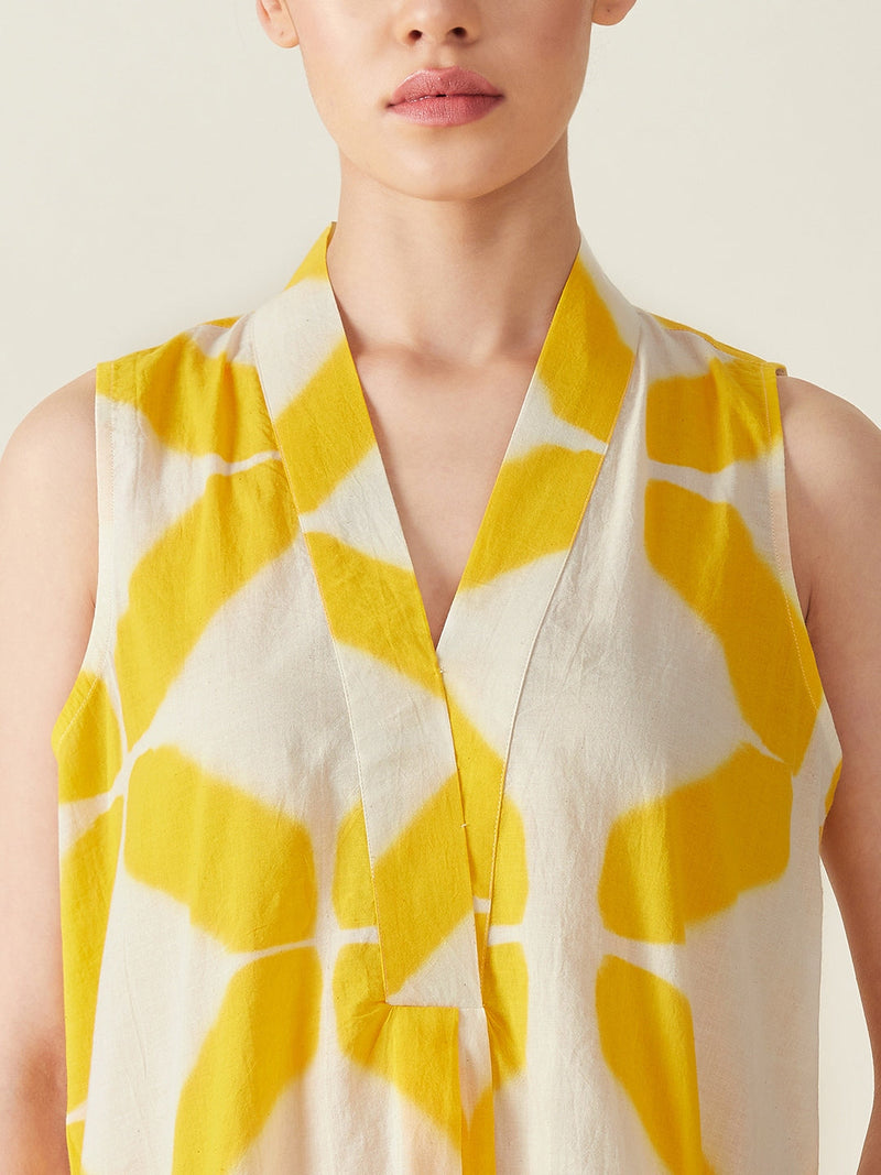 Summer A-line Dress cotton Artisan made - Block Printed by Aavidi for women Worldwide