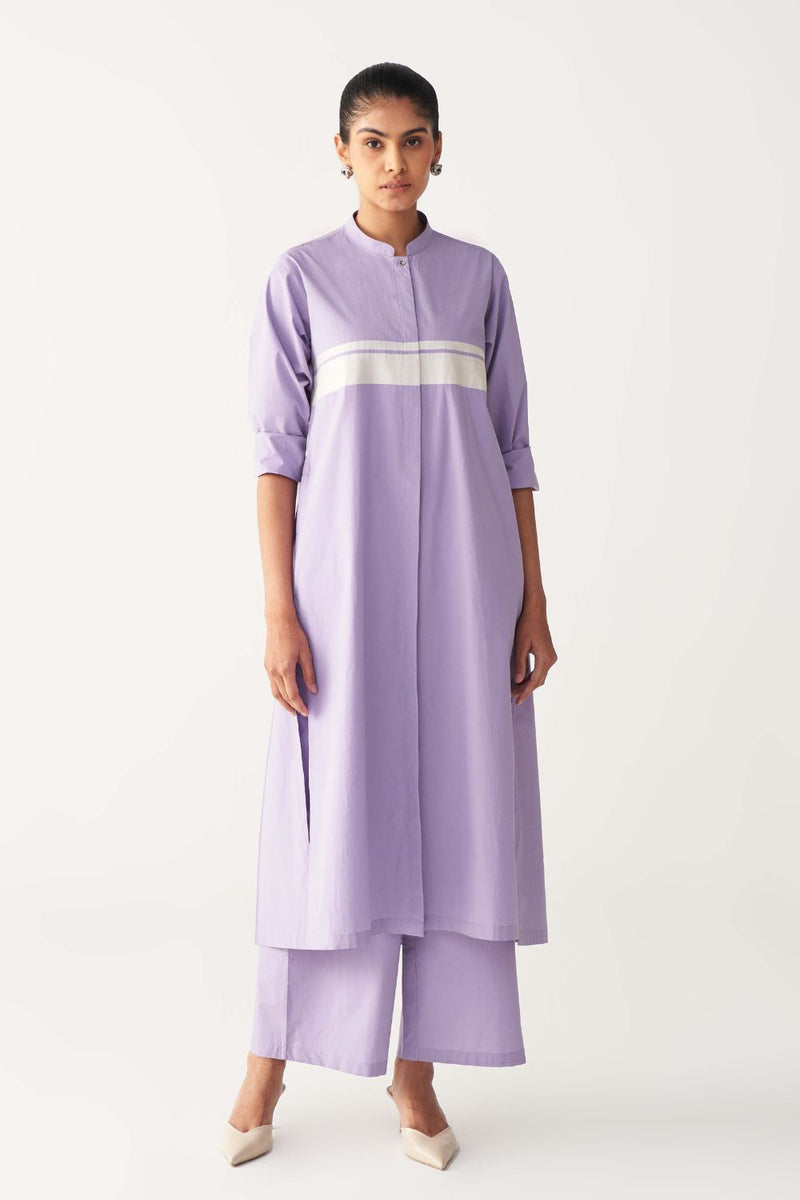BACK PLEAT JACKET-LAVENDER poplin by THREE for women Worldwide