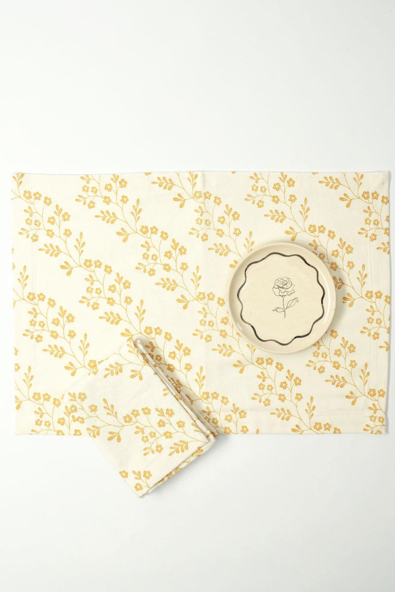 Chameli Tablemat, Yellow (Set of 4)