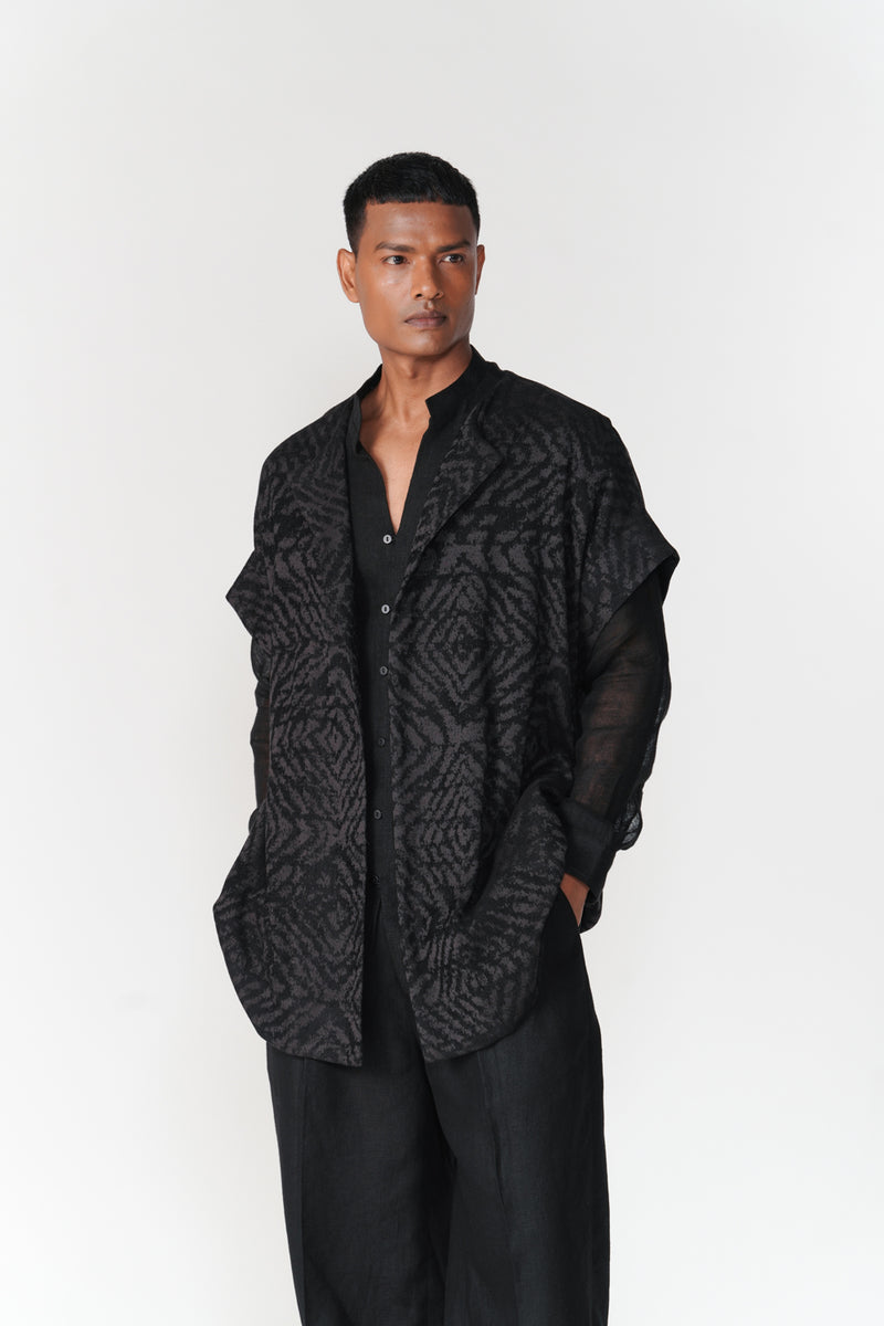 Short Drop Shoulder Overlay jacket/overlay by Turn Black in black for women Worldwide